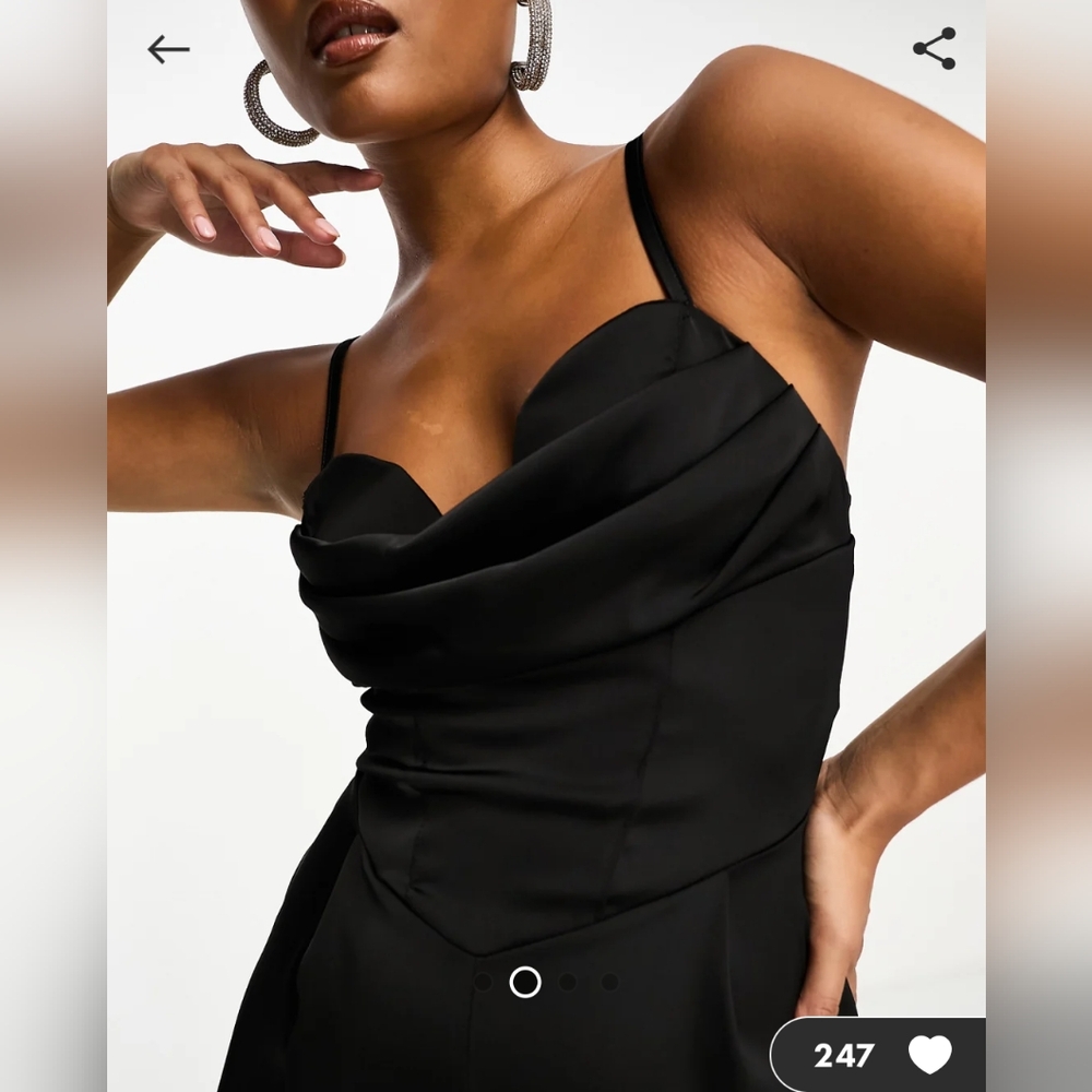 Jaded Rose Petite Satin Corset Jumpsuit